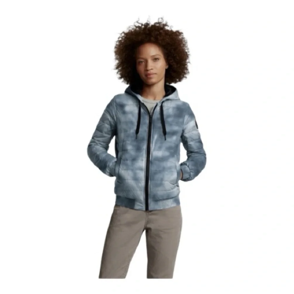 Canada Goose Richmond Women's Blue Down Puffer Zip Up Jacket Coat Haze Print M - Picture 2 of 16